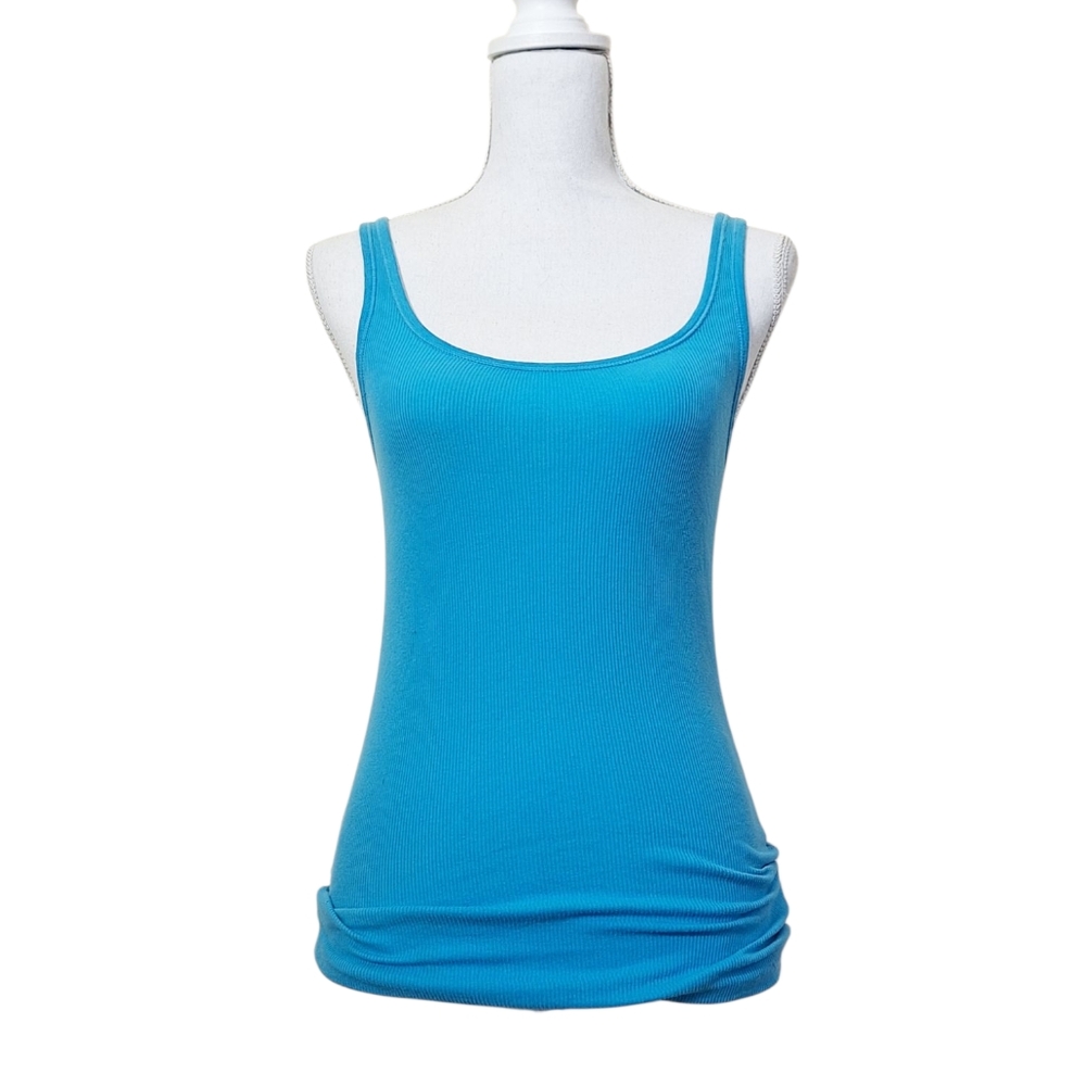 NWOT! Abercrombie & Fitch Blue Tank Top Fitted Scoop Neck - Picture 2 of 8
